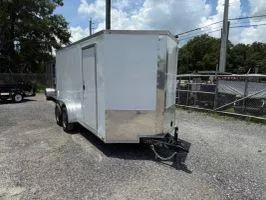 2025 Quality Cargo QUALITY CARGO 6 X 14 TANDEM AXLE WHITE ENCLOSED TRAILER WITH RAMP AND SIDE DOOR
