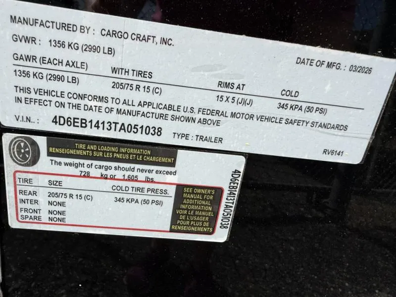 new Cargo (Enclosed) Trailers Cargo Craft  for sale, in Mims, FL Thumbnail 4