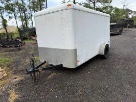 2007 Pace American 2007 PACE ENCLOSED WHITE 6 X 12 CARGO TRAILER WITH RAMP AND SIDE DOOR WITH NEW