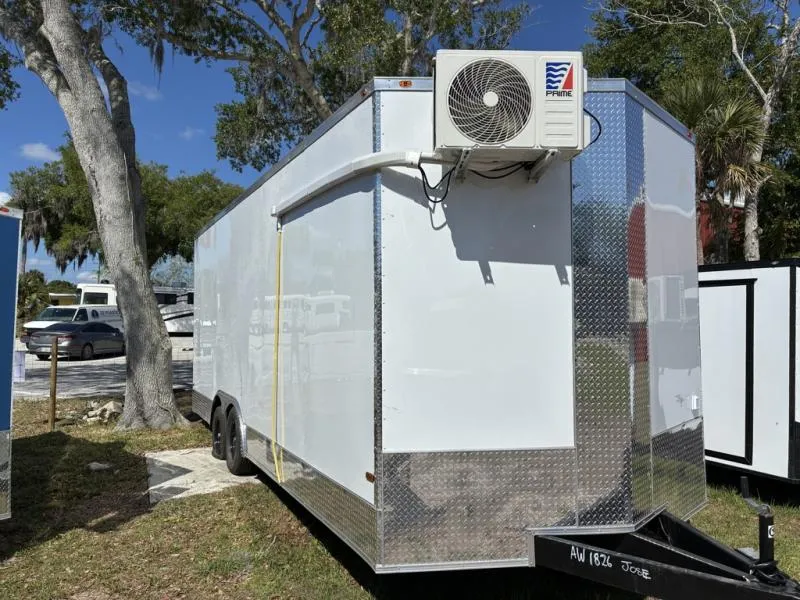 2025 All World Trailers LLC 8.5 X 22 Enclosed Toy Hauler with Murphy Type Bed, Shower, AC, Toilet