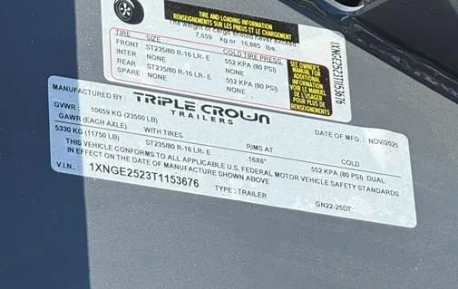 used Other Trailers Triple Crown Trailers  for sale, in Mima, FL Thumbnail 4