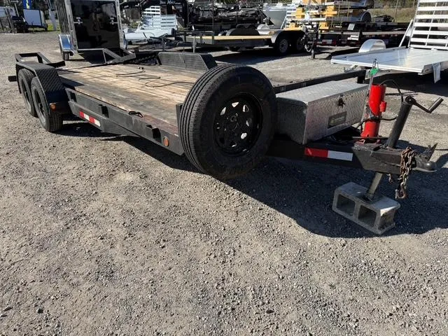 2001 Homemade 7 x 18 Dual Axle Utility Trailer with Wench and Heavy Duty Ramps