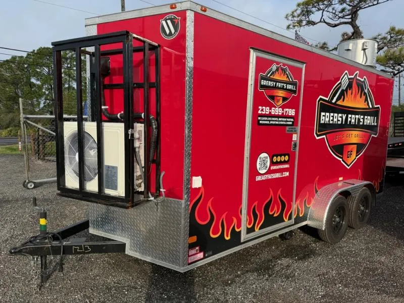 2024 All World Trailers LLC 7 x 16 Tandem Axle Food Truck with AC & Fire Supression System