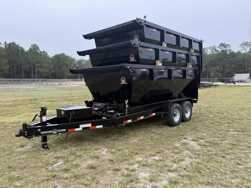 2026 Panther Cargo LLC 7 x 14 x 4 Black Roll Off Dumpsters with Trailer 8,000 lb Axles 15.5 Cubic