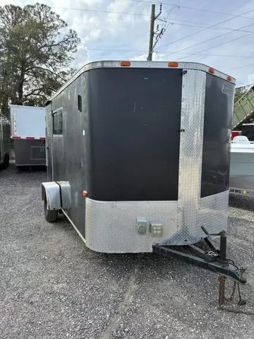 2015 Cargo Craft, Inc. 7 x 14 Single Axle Enclosed Black Trailer with 30 AMP Power