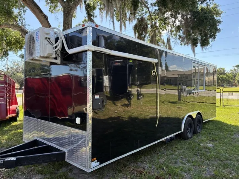 2025 All World Trailers LLC 8.5 X 24 Enclosed Black Trailer with AC Unit