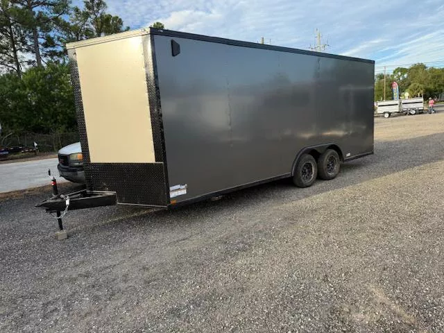 2026 Quality Cargo 8.5 x 20 Tandem Axle Enclosed Trailer Charcoal Grey with Black Out Package and