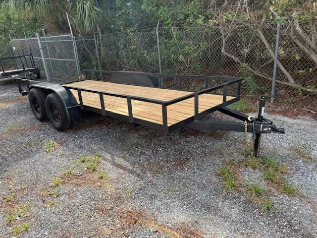 2025 Refurbished 7 x 16 Tandem Axle Utility Trailer with New Wood,