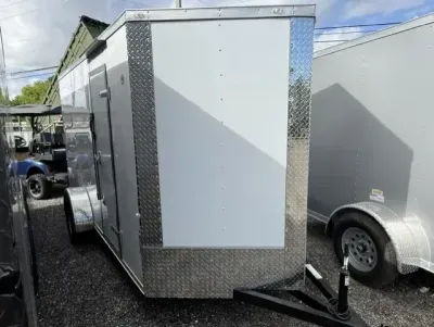2026 Cargo Craft, Inc. 6x12 Enclosed White Trailer – Side Door & Drip Edge