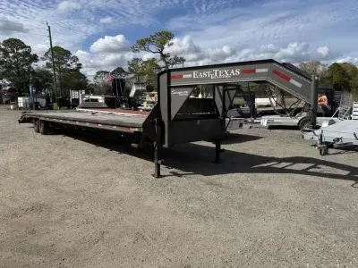 2024 East Texas 40 Ft Gooseneck Equipment Trailer – 12,000 lb Capacity | Mega Ramps & Multiple Ratch