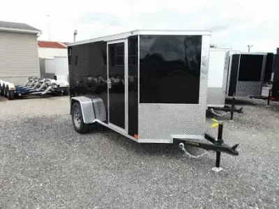 2026 Ware Cargo Trailers 5x10 Black Single Axle Enclosed Trailer – Side Door & Ramp – Heavy-Duty Uti