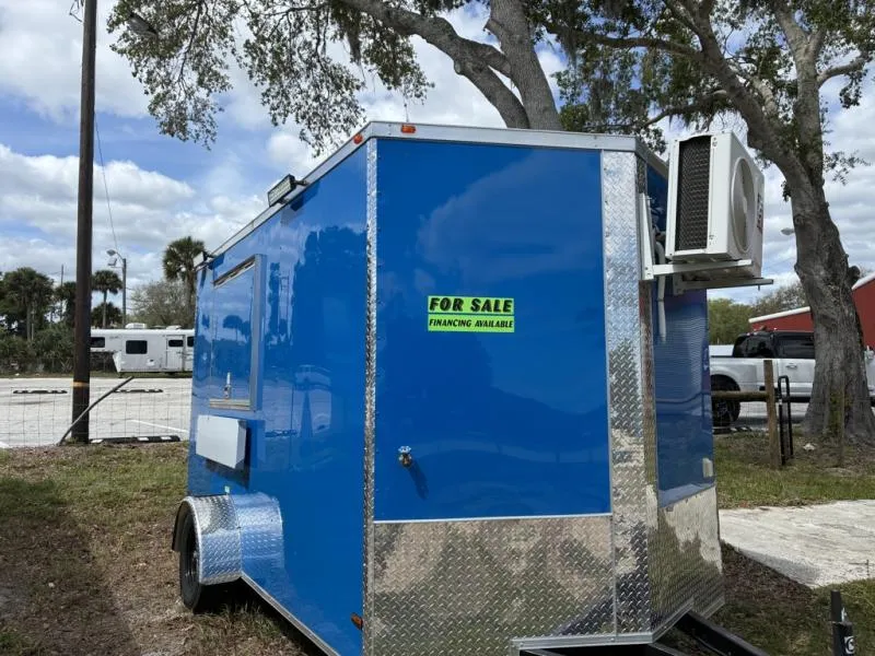 2025 All World Trailers LLC 7 x 12 Blue Food Truck