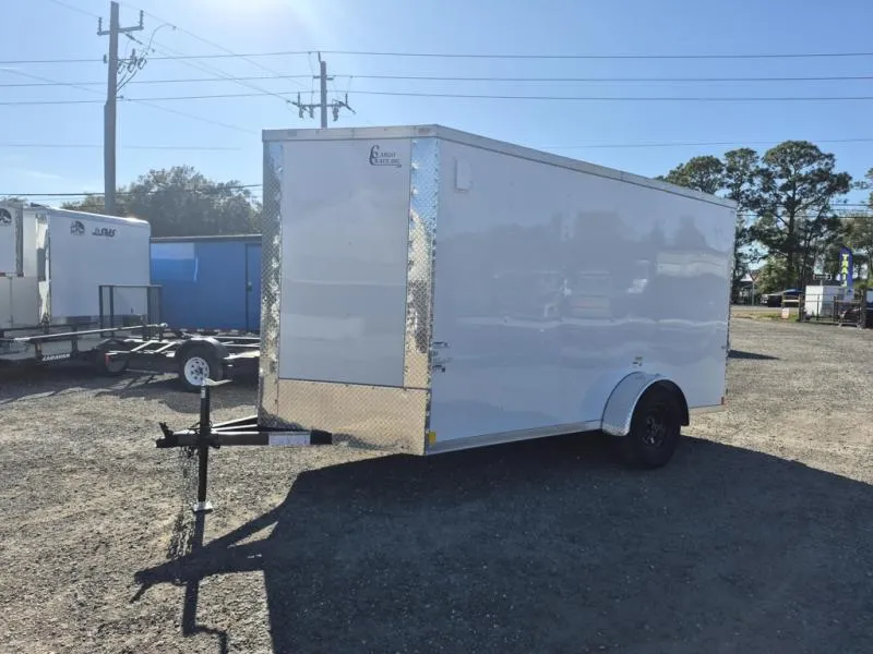 2026 Cargo Craft, Inc. 6 x 12 Enclosed White Trailer with Triple Tongue, .080 Polycarbonate Sidin