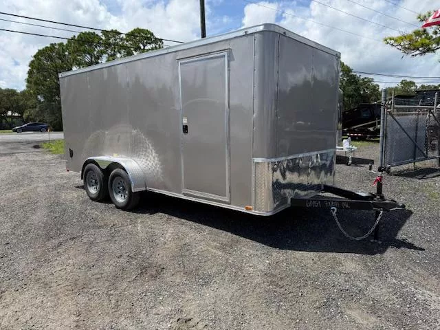 2026 Panther Cargo LLC 7 X 16 Tandem Axle Pewter Enclosed Trailer with Flat Front