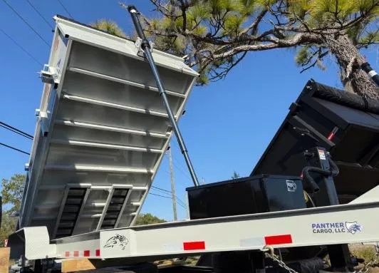 2026 Panther Cargo LLC Agate Gray 7 x 14 Dump Trailer with 7K Axles