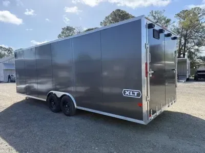 2026 Alcom Aluminum Trailers 8.5x24 All-Aluminum Enclosed Car Hauler – Charcoal | 7K GVWR | LED Ligh