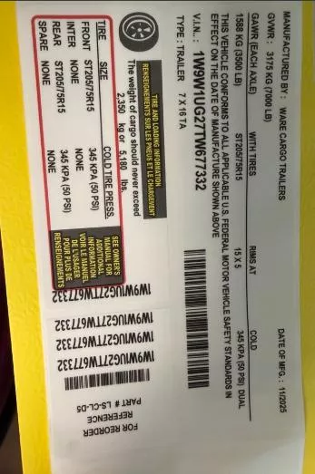 new Utility Trailers Ware Cargo Trailers  for sale, in Mims, FL Thumbnail 2