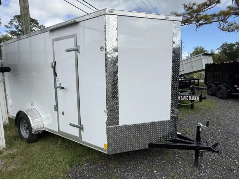 2026 Cargo Craft, Inc. 6x12 Enclosed White Cargo Trailer with Side Door & Drip Edge ? Durable Uti