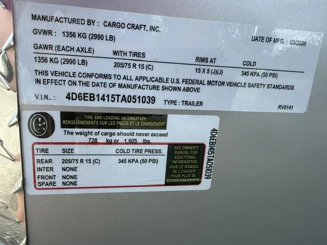 new Cargo (Enclosed) Trailers Cargo Craft  for sale, in Mims, FL Thumbnail 4