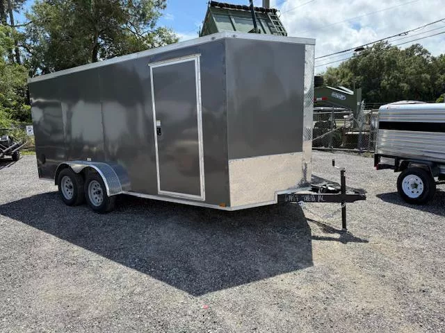 2026 Panther Cargo LLC 7 x 16 Enclosed Charcoal Trailer with Tandem axles