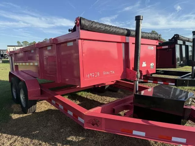 2026 Panther Cargo LLC 7 x 16 Pink Dump Trailer with Tandem Axles with 14K Capacity