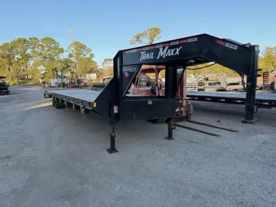 2024 Trailmaxx 40 Ft Gooseneck Equipment Trailer – Tandem Axles with Mega Ramps | Heavy Duty Hauler