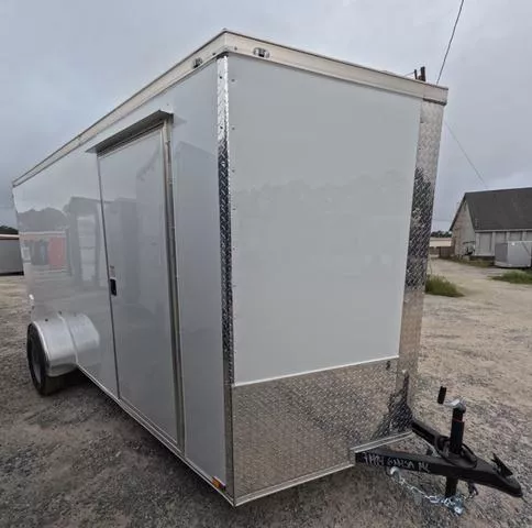 2026 Quality Cargo 6 X 12 Enclosed White Single Axle Trailer