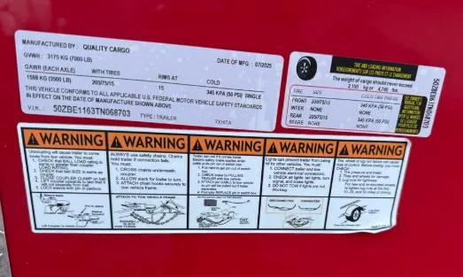 new Cargo (Enclosed) Trailers Quality Cargo  for sale, in Mima, FL Thumbnail 4