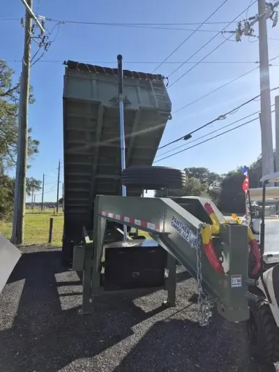 2026 Panther Cargo LLC 8.5x20 Gooseneck Dump Trailer 20K GVWR – Heavy Duty Army Green Dump Trailer f