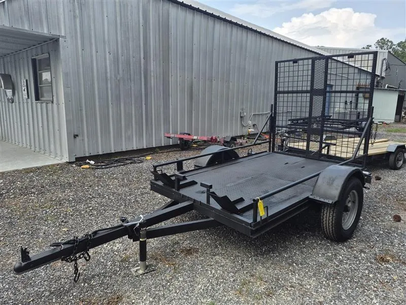 2025 Homemade 5x8 Bumper Pull Steel Utility Trailer with Motorcycle Chocks or Trike Tie Downs