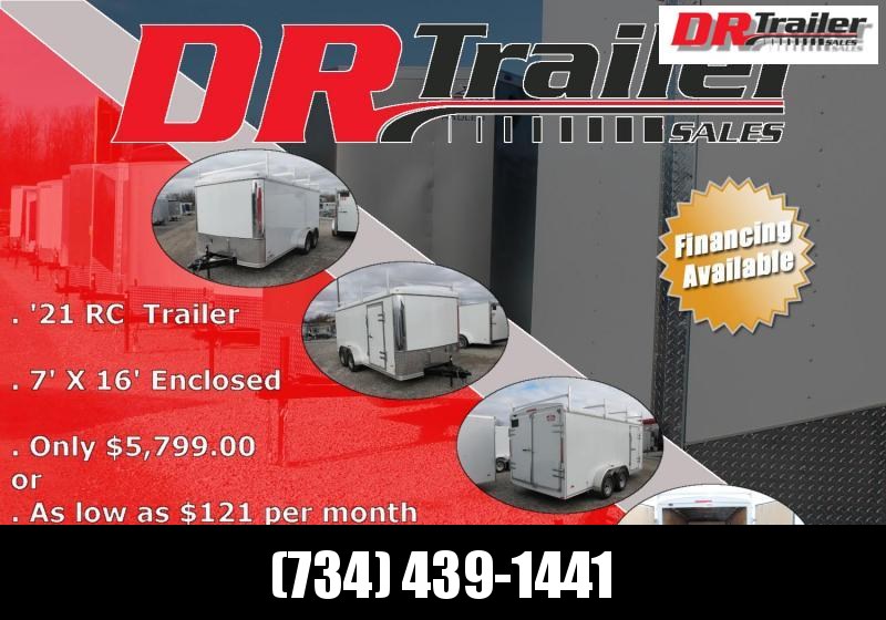 2021 RC Trailers 7' X 16' ROUND TOP ENCLOSED Enclosed Cargo Trailer 2021 RC Trailers 7' X 16' ROUND TOP ENCLOSED Enclosed Cargo Trailer
