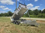 Aluminum 2025 7X14 Mission 7×14 aluminum dump trailer w telescopic lift Aluminum Trailers-ADUMP