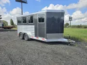 Livestock/Horse Trailer 2026 6.8X14 Exiss trailer 614 All Aluminum 3 Horse Slant Load Trailer Wit
