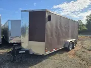 Enclosed 2017 7X16 Covered Wagon Trailers USED 7×16 TA Enclosed Trailer -eccw716-used-038875