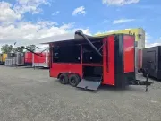 Concession/Vending 2026 7X16 Arising Trailers 7X16 Enclosed Tailgate Event Trailer With Bathroom 
