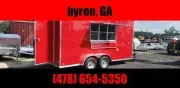 7X16 red concession trailer w sinks and power