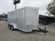Enclosed 2027 7X14 Covered Wagon Trailers 7×14 TA Silver Frost Enclosed Trailer With 48̸