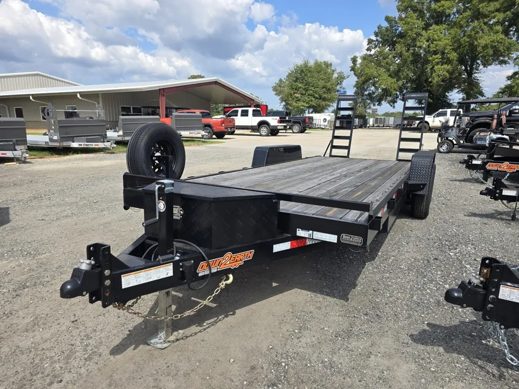 Equipment Trailer 2025 6.83X20 Down 2 Earth Trailers USED 7×20 10K Wood Deck Equipment Trail
