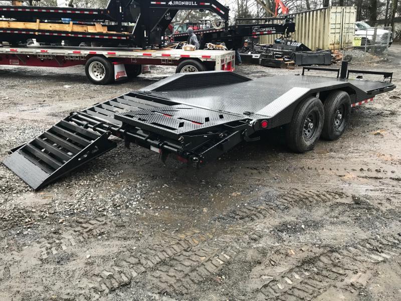 RAM3500 BULL DOGデザイン ロングトラックと ベッドトレーラー② Monster Truck Double Flatbed Trailer Train with Color Slide