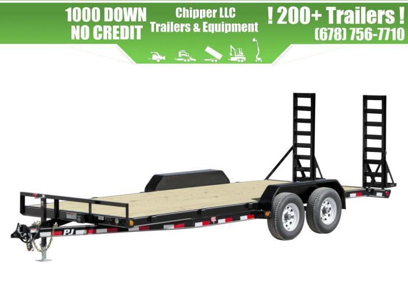 2021 PJ 7x18 10K Equipment Trailer Fold Up Ramps 2021 PJ 7x18 10K Equipment Trailer Fold Up Ramps