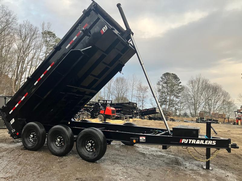 2023 PJ Trailers 7x14 3ft 20k 10 Ton Low Pro Triaxle Ramps Dump
