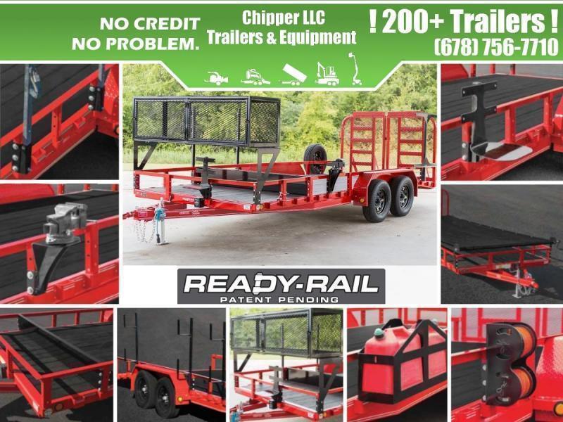 2022 PJ 7x14 7K 1ft Open/Removable Sides w/ Side Ramps Tandem Utility Trailer