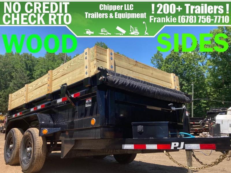2023 PJ 6x12 10K 3ft with 16 inch Wood Sides Barn Door Ramps Dump
