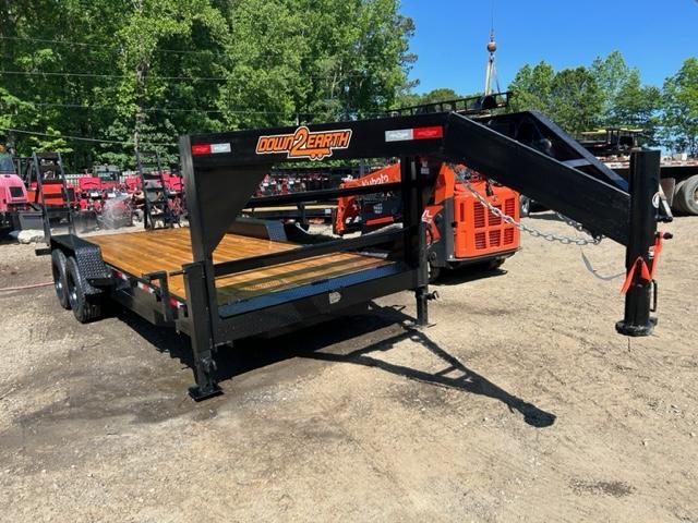 2023 Down To Earth 7x22 HD 17.5k 8 Ton Bobcat Skid Steer Fold Up Ramps Gooseneck Equipment Trailer 16 ply on 17.5 Steel Wheels