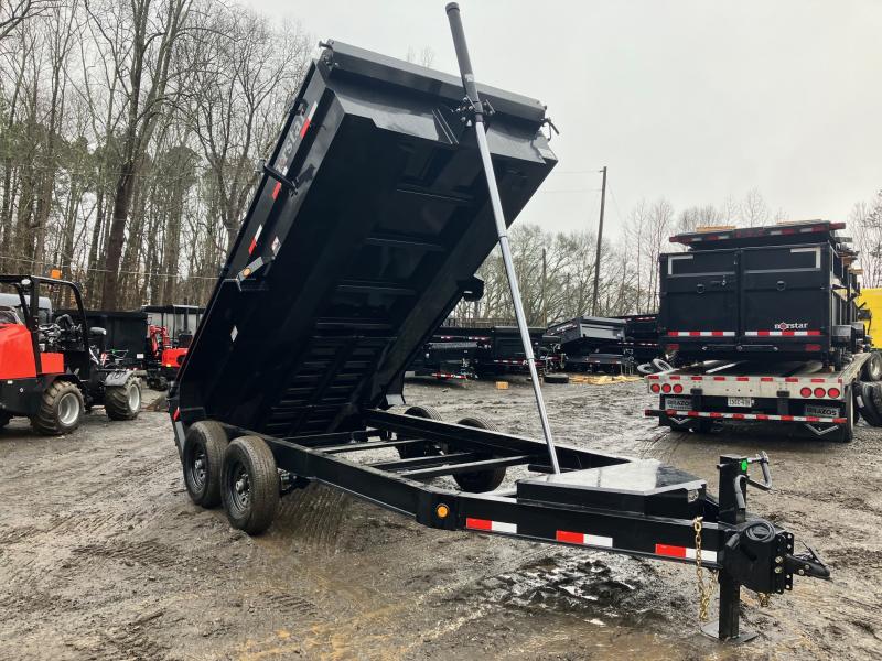 2023 Norstar 7x14 14K 2ft 7 Ton TELE Telescopic Barn Door Dump Trailer, Ramps, Tarp