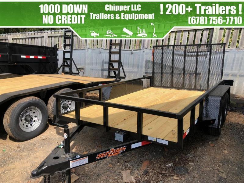 2022 Down To Earth 7x14 7000 lb 7K 2FT Mesh Sides Tandem Axle Utility
