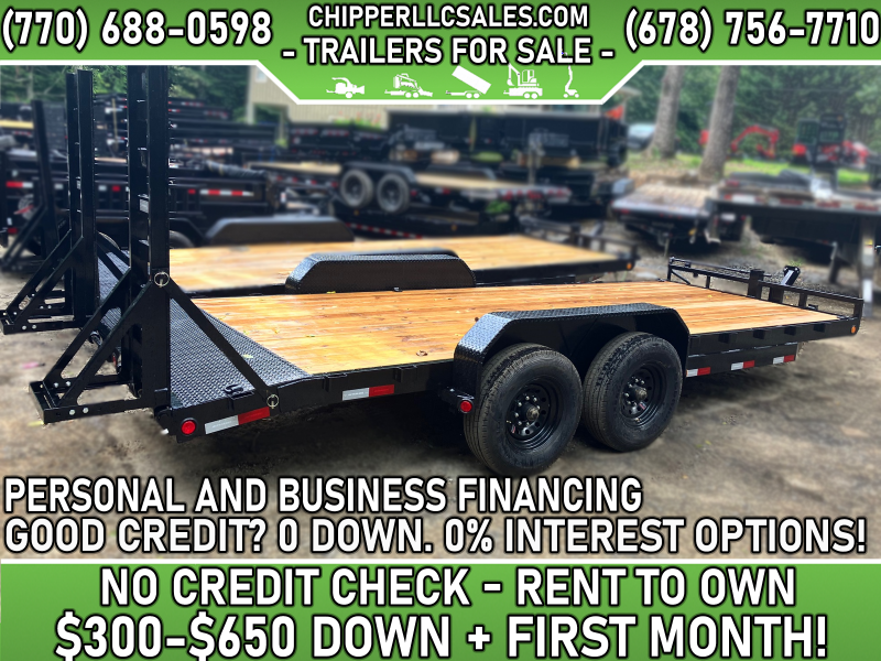 2022 PJ 7x20 16k 7 Ton Bobcat Skid Steer Equipment Trailer Fold Up Ramps 2022 PJ 7x20 16k 7 Ton Bobcat Skid Steer Equipment Trailer Fold Up Ramps