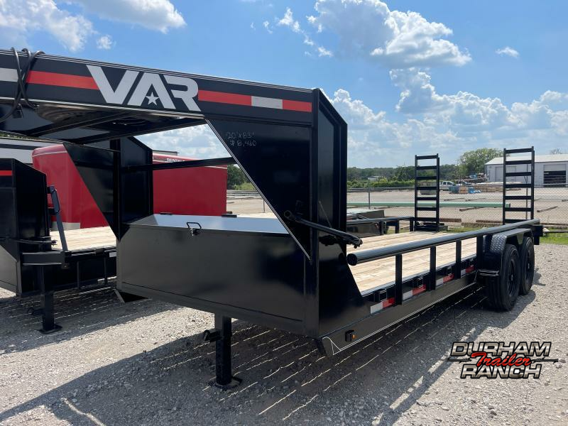 2023 VAR 20' Pipe Top Lowboy Flatbed Durham Trailer Ranch Bloomer Trailers and Living