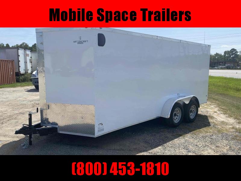Trailer 7x16 6'3" white W/ Ramp Door Enclosed Cargo screwlessTrailer Trailer 7x16 6'3" white W/ Ramp Door Enclosed Cargo screwlessTrailer