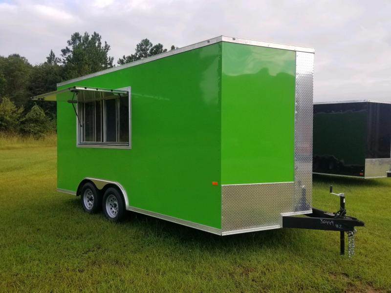 8.5x16 Green 7' Interior Vending / Concession Trailer 8.5x16 Green 7' Interior Vending / Concession Trailer
